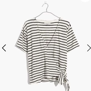 Madewell Texture & Thread Short-Sleeve Wrap Top